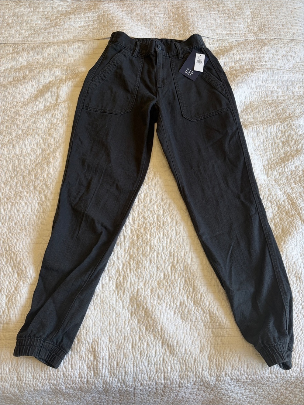 GAP Organic Cotton Black High Rise Utility Joggers NWT size 0